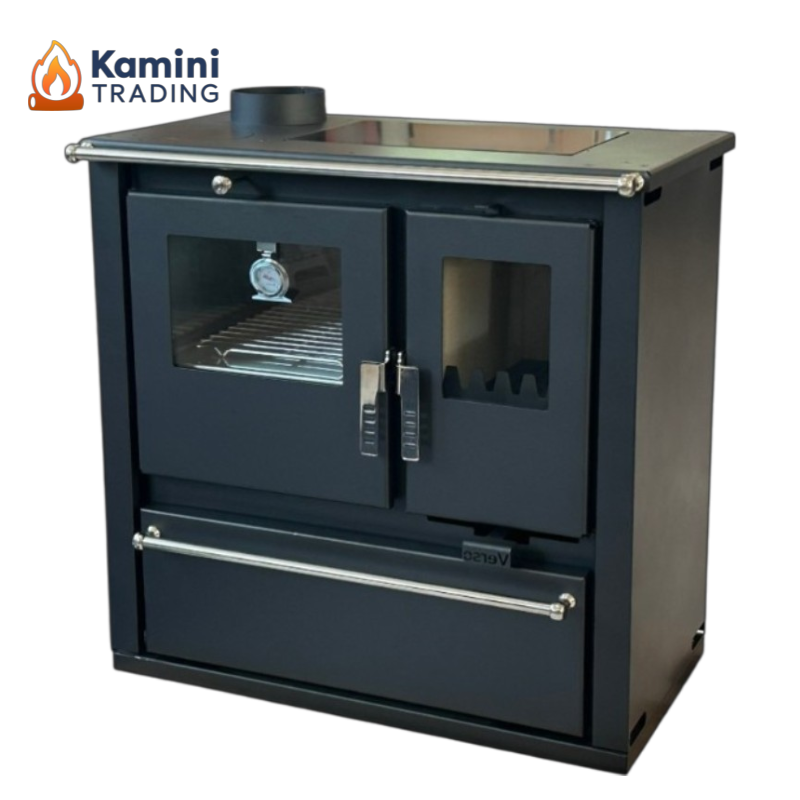 Verso CS Plus Inox Ceramic ляв комин-лого Verso CS Plus Inox Ceramic Готварска печка на дърва 7.7 kW L - Image 1