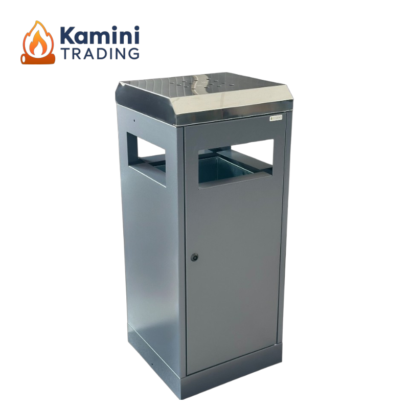 Verso Кош за отпадък с пепелник 90Л-logo Verso Inox Кош за общ отпадък с пепелник 90 Л - Image 1