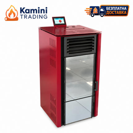 Verso VPBS 10 DESIGN Пелетна камина с въздушна риза 10 kW Бордо