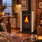 Камина на дърва Prity K3 GT D 8.1 kW Слонова кост - Image 2