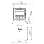 Ретро камина на дърва с чугунена врата Prity CMR E 11.6 kW - Image 3